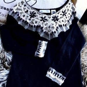 Lace and bauble sweater